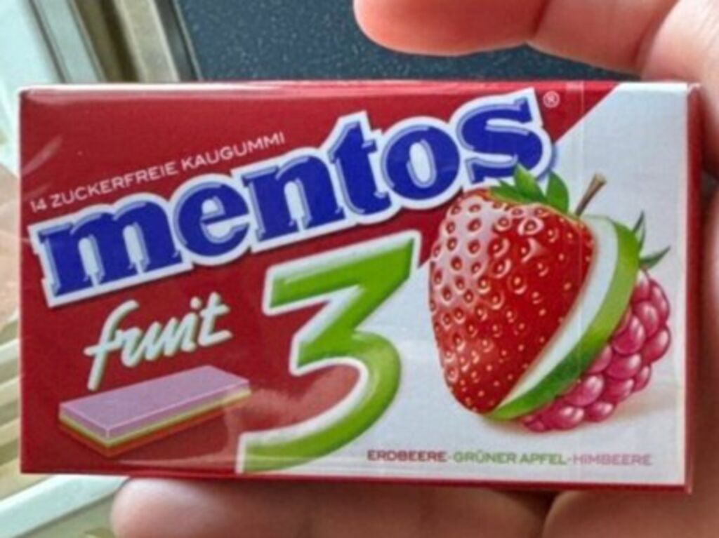 mentos fruit 3 Erdbeere-Grüner Apfel-Himbeere 33 g
