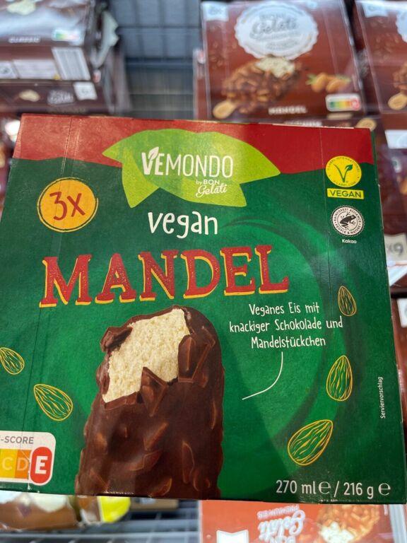 3× VEMONDO vegan MANDEL 270 ml 3 × 72 g = 216 g