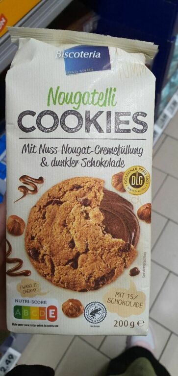 Nougatelli Cookie mit Nuss-Nougat-Cremefüllung & dunkler Schokolade 200 g