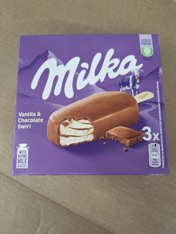 Milka vanilla & chocolate swirl 195g