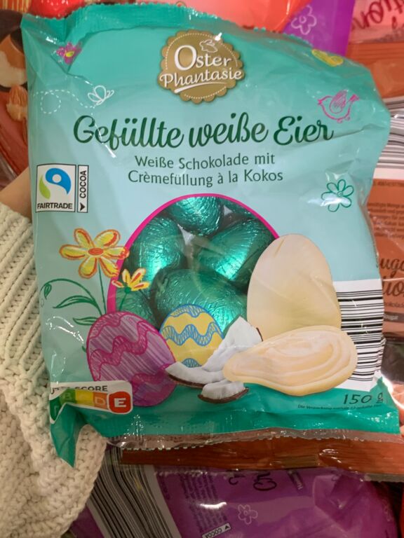 Oster Phantasie Gefüllte weiße Eier weiße Schokolade mit Crèmefüllung à la Kokos